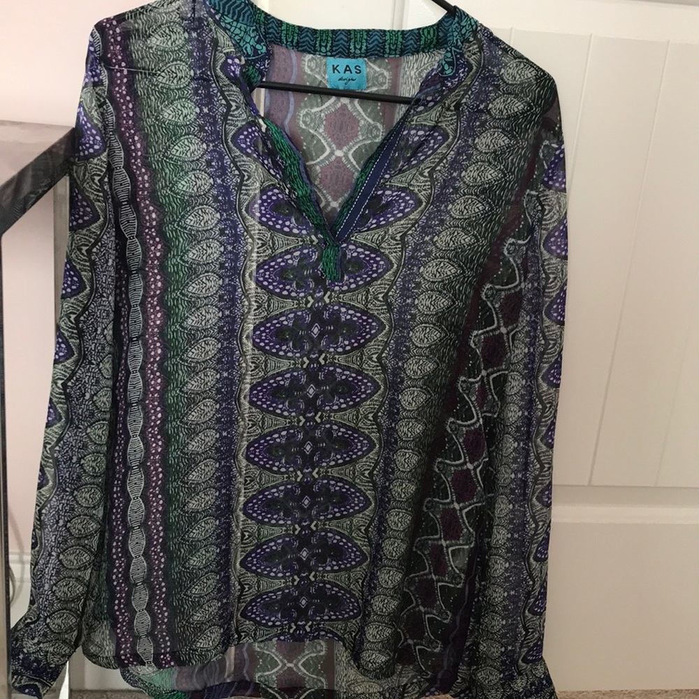 Sheer long sleeve shirt